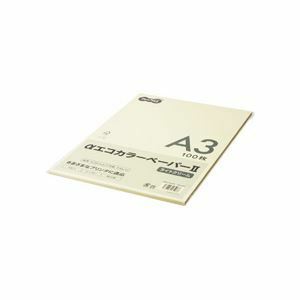 【新品】（まとめ） TANOSEE αエコカラーペーパーII A3 ライトクリーム 少枚数パック 1冊（100枚） 【×5セット】