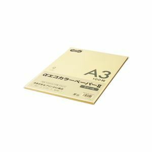 【新品】（まとめ） TANOSEE αエコカラーペーパーII A3 クリーム 少枚数パック 1冊（100枚） 【×5セット】