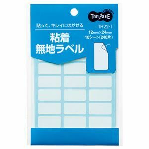 【新品】（まとめ） TANOSEE 貼ってはがせる無地ラベル 12×24mm 1パック（240片：24片×10シート） 【×40セット】