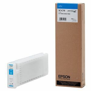 【新品】（まとめ） エプソン EPSON インクカートリッジ シアン 700ml SC1C70 1個 【×3セット】