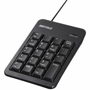 【新品】バッファロー（サプライ） 有線テンキーボード TabキーUSBハブ付き ブラック BSTKH100BKZ