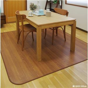 【新品】ラグマット 180cm×180cm ブラウン 抗菌 撥水 滑り止めシート付 ホットカーペット対応 消臭機能 ダイニングラグ リビング