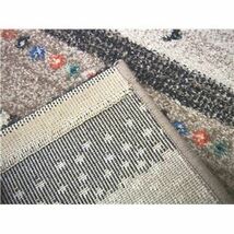 【新品】ラグマット 絨毯 約160cm×230cm ブラック 長方形 高耐久 ギャッベ風 ウィルトン インフィニティ レーヴ リビング_画像6
