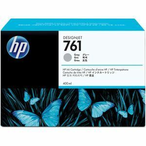 【新品】(まとめ) HP761 インクカートリッジ グレー 400ml 染料系 CM995A 1個 【×10セット】