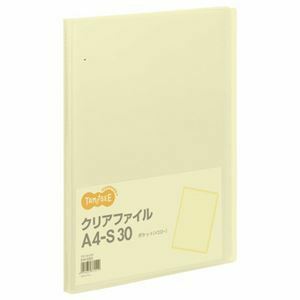 【新品】TANOSEE クリアファイル A4タテ 30ポケット 背幅17mm イエロー 1セット（60冊）