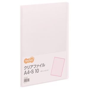 【新品】TANOSEE クリアファイル A4タテ 10ポケット 背幅8mm ピンク 1セット(80冊)