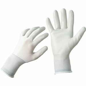 【新品】（まとめ）TANOSEE ニトリル 背抜き手袋 L ホワイト/グレー 1パック（5双） 【×5セット】