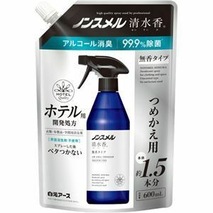 【新品】（まとめ）白元アース ノンスメル 清水香 無香 つめかえ用 600ml 1パック 【×5セット】