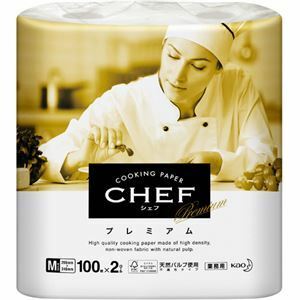 【新品】（まとめ）花王 クッキングペーパーCHEF（シェフ） プレミアム M 100カット/ロール 1パック（2ロール） 【×3セット】