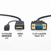 【新品】サンワサプライ HDMI-VGA変換ケーブル 1m ブラック KM-HD24V10 1本_画像2