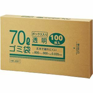 【新品】（まとめ）クラフトマン 業務用 透明メタロセン配合 厚手ゴミ袋 70L BOXタイプ HK-097 1箱（100枚） 【×5セット】