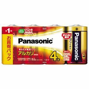 【新品】（まとめ）パナソニック アルカリ乾電池 単1形 LR20XJ/4SW 1パック（4本） 【×10セット】