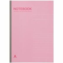 【新品】（まとめ）TANOSEE ノートブック セミB5 A罫7mm 30枚 ピンク 1パック（10冊） 【×5セット】_画像2