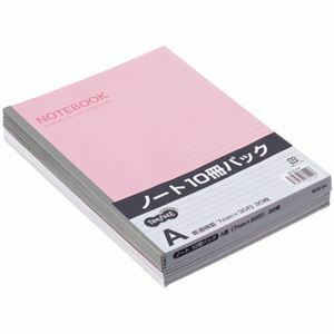 【新品】（まとめ）TANOSEE ノートブック セミB5 A罫7mm 30枚 ピンク 1セット（50冊：10冊×5パック） 【×5セット】