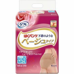 【新品】（まとめ）リブドゥコーポレーション リフレ はくパンツ 下着のようなベージュタイプ M 1パック（24枚） 【×5セット】