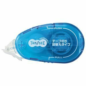 【新品】（まとめ）TANOSEE テープのり（リフィル式ドットタイプ） 本体 コンパクト 8.4mm×15m ブルー 1個 【×50セット】