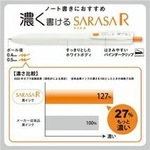 【新品】(まとめ) ゼブラ ゲルインクボールペン サラサR 0.4mm 黒 (軸色：白) JJS29-R1-BK2 1セット(10本) 【×5セット】_画像3