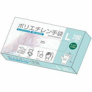 【新品】(まとめ) クラフトマン ポリエチレン手袋 L PGHK-03 1パック(200枚) 【×30セット】