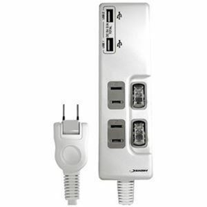 【新品】（まとめ）HIDISC USB2ポート付き 節電タップ HDUTC2U2WH【×3セット】