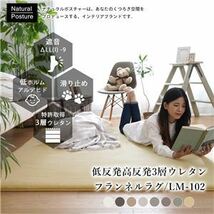 【新品】トシシミズ 低反発高反発3層ウレタンフランネルラグ 約幅130×長さ190cm スモークイエロー_画像2