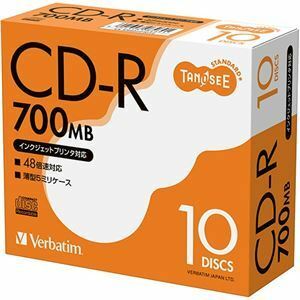 【新品】TANOSEE バーベイタム データ用CD-R 700MB 48倍速 スリムケース SR80FP10T2 1セット(100枚：10枚×10パッ