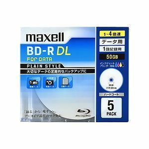 【新品】Maxell データ用ブルーレイディスク BD-R DL 50GB 「PLAIN STYLE」 (1～4倍速対応)インクジェットプリンター対応