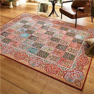 【新品】ラグ マット 絨毯 約230×230cm モスクピンク 正方形 洗える ホットカーペット 床暖房対応