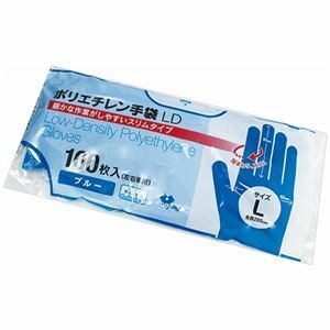 【新品】(まとめ) やなぎプロダクツ ポリエチレン手袋 LD ブルー L TB-162 1パック(100枚) 【×10セット】