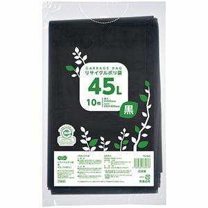 【新品】（まとめ）TANOSEE リサイクルポリ袋 黒45L 1パック(10枚)【×10セット】