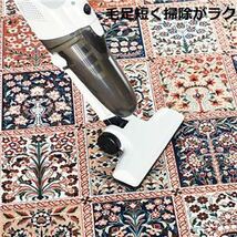 【新品】多機能 カーペット 絨毯 約230×230cm メダリオンワイン 洗える 防ダニ 撥水 抗菌 防臭 ホットカーペット対応 床暖房対応_画像3