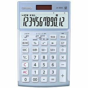 【新品】カシオ 本格実務電卓日数＆時間計算 12桁 ジャストタイプ ブルー JS-20DC-BU-N 1台