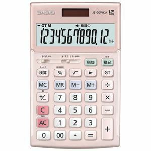 【新品】カシオ 本格実務電卓 12桁ジャストタイプ ピンク JS-20WKA-PK-N 1台