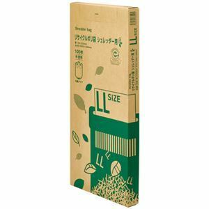 【新品】(まとめ）TANOSEE リサイクルポリ袋シュレッダー用 LL BOXタイプ 1箱（100枚）【×5セット】