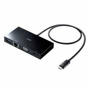 【新品】サンワサプライ USB Type-Cモバイルドッキングステーション(USB3.2Gen1・LAN・HDMI・VGA) USB-3TCH30BK