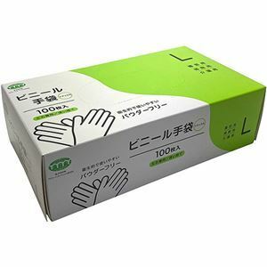 【新品】（まとめ）アルフォーインターナショナルビニール手袋 パウダーフリー ナチュラル L T-004 1箱（100枚）【×3セット】