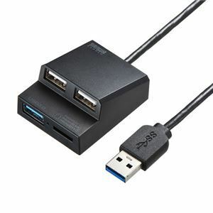 【新品】サンワサプライ USB3.2Gen1+USB2.0コンボハブ カードリーダー付き USB-3HC315BKN