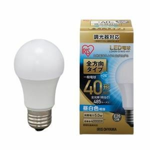 【新品】アイリスオーヤマ LED電球40WE26全方調光昼白LDA5N-G／W／D-4V1