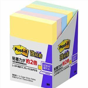 【新品】3M Post-it ポストイット 強粘着ノート パステルカラー 混色 5個入 3M-656-5SSAP