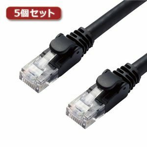 【新品】【5個セット】 エレコム LANケーブル/CAT6A/スタンダード/5m/ブラック LD-GPA/BK5X5