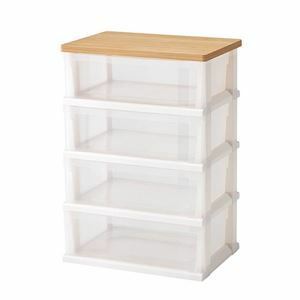 [ new goods ] storage case storage box approximately width 55cm 4 step maple wooden tabletop movement convenience stocker 550 tool un- necessary construction type living dining 