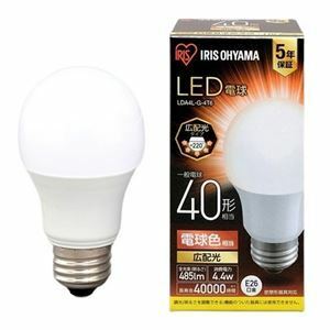 【新品】アイリスオーヤマ LED電球40W E26 広配光 電球色 4個セット