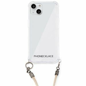 【新品】PHONECKLACE ロープショルダーストラップ付きクリアケース for iPhone 13 ベージュ PN21592i13BG