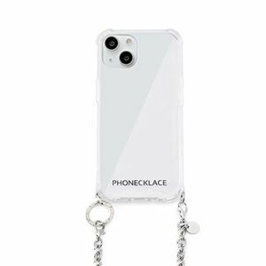 【新品】PHONECKLACE チェーンショルダーストラップ付きクリアケース for iPhone 13 mini シルバー PN21584i13MN