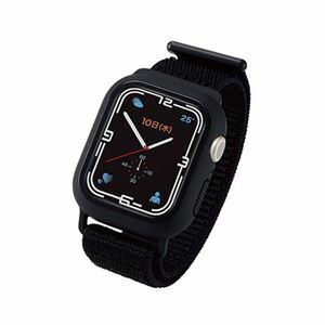 【新品】エレコム Apple Watch41mm用フルカバーケース ファブリックバンド一体型 ブラック AW-21BBCFBBK