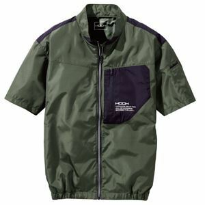 【新品】村上被服 HOOH 半袖ジャケット V6607 カーキ サイズ：L 服単品 〔バッテリー・ファン・ケーブル別売〕