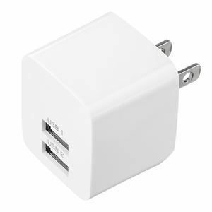 【新品】サンワサプライ USB充電器(2ポート・合計2.4A・ホワイト) ACA-IP44W