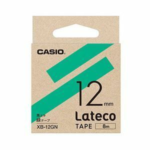 【新品】【5個セット】 カシオ計算機 Lateco 詰め替え用テープ 12mm 緑テープ 黒文字 XB-12GNX5