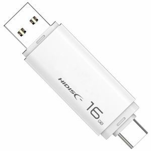 【新品】(まとめ) HIDISC USBメモリー Type-C/A 16GB ホワイト HDUF134C16G3C 【×5セット】