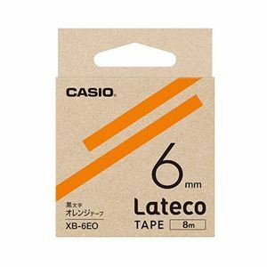 【新品】【5個セット】 カシオ計算機 Lateco 詰め替え用テープ 6mm オレンジテープ黒文字 XB-6EOX5