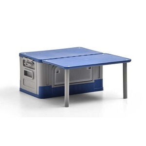 【新品】コンテナボックス 約幅615mm ブルー テーブル 収納ボックス 組立品 アウトドア キャンプ バーベキュー レジャー